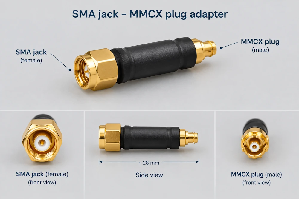 SMA jack - MMCX plug adapter