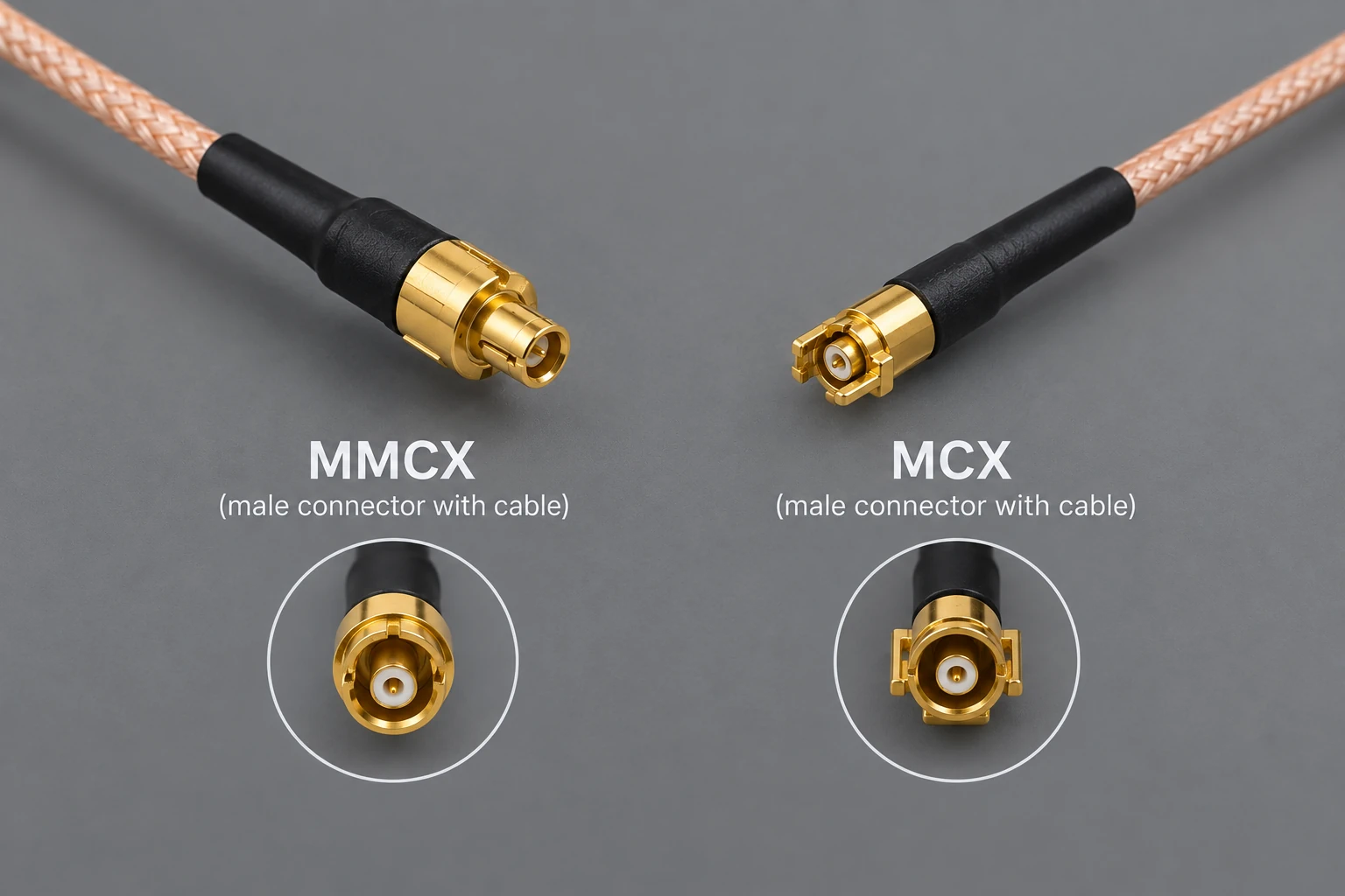 MMCX and MCX connectors compared